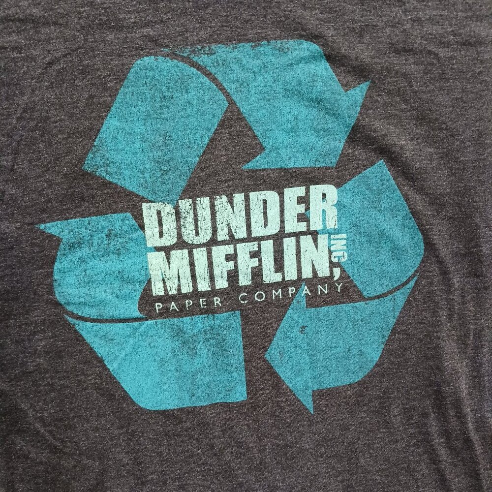Dunder Mifflin Paper Company The Office Graphic T-Shirt Grey Size Large - Picture 2 of 4